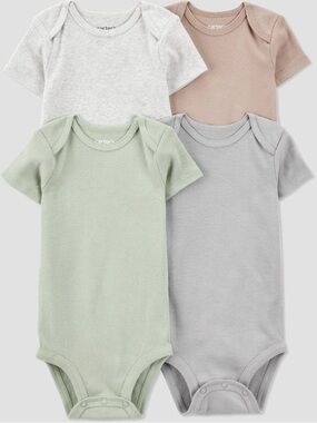 Carter's Just One You®️ Baby 4pk Short Sleeve Bodysuit, Crotch Snap,  NWOT